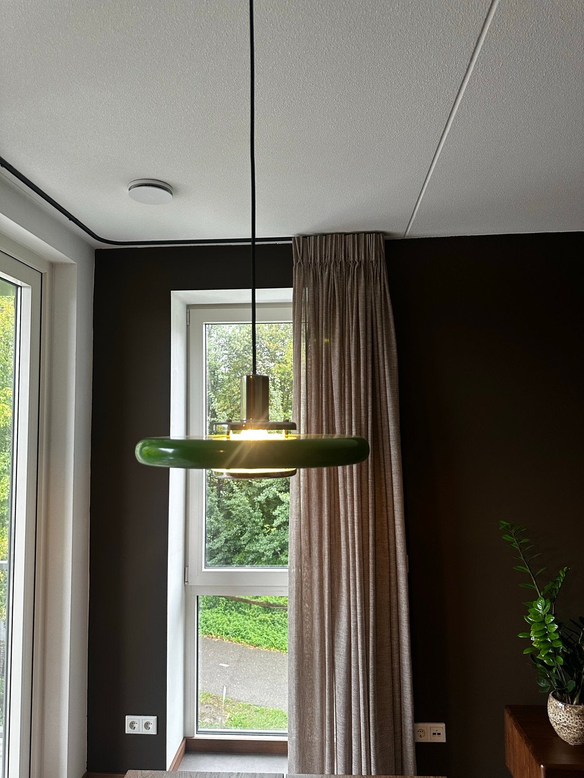 Lindby hanglamp Brandford - retro groene hanglamp, Ophalen of Verzenden, Zo goed als nieuw, Metaal, E27 (groot)