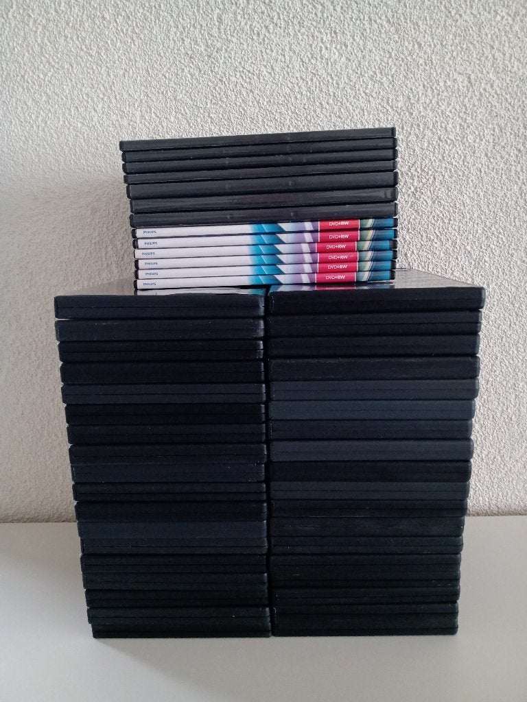 50 Zwarte Lege DVD Hoesjes , Alle leeftijden, Ophalen of Verzenden, Gebruikt
