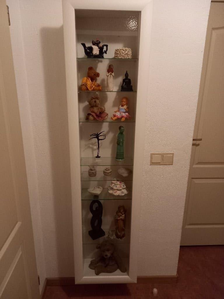 vitrine kast met deur    wit, Huis en Inrichting, Ophalen, Minder dan 50 cm, Met deur(en), Overige houtsoorten