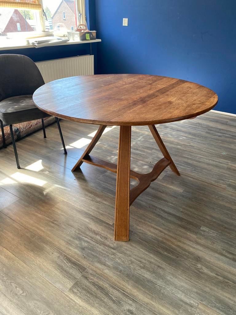 Hollandse eiken klaptafel (tilt top), antiek/vintage i.g.s., Ophalen