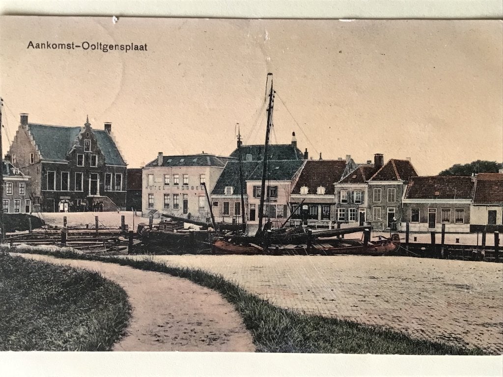 Oude Ansichtkaart: Aankomst Ooltgensplaat 1909, Verzamelen, Ophalen of Verzenden, Voor 1920, Gelopen, Zuid-Holland
