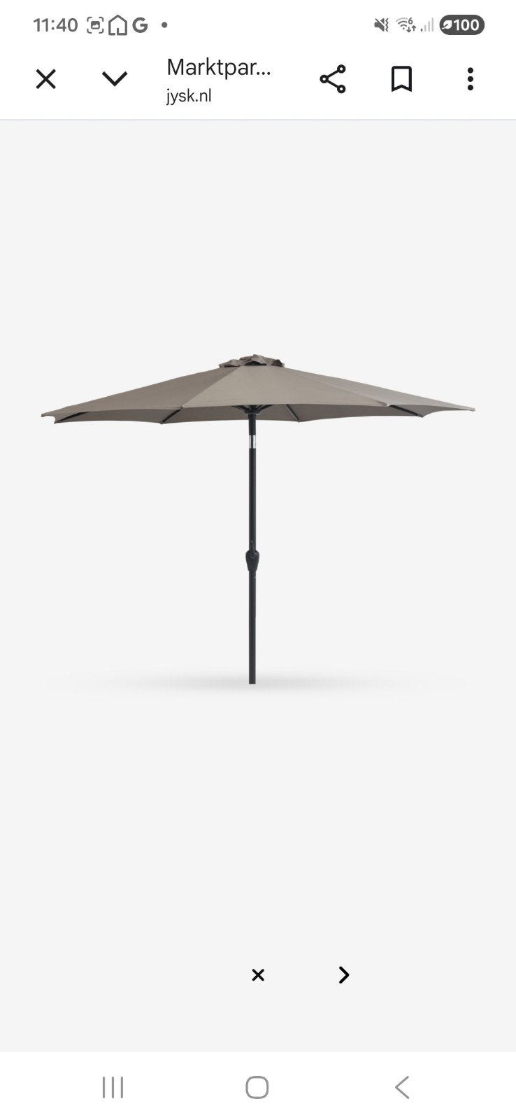 parasol met voet, Ophalen, Zo goed als nieuw, Parasolvoet