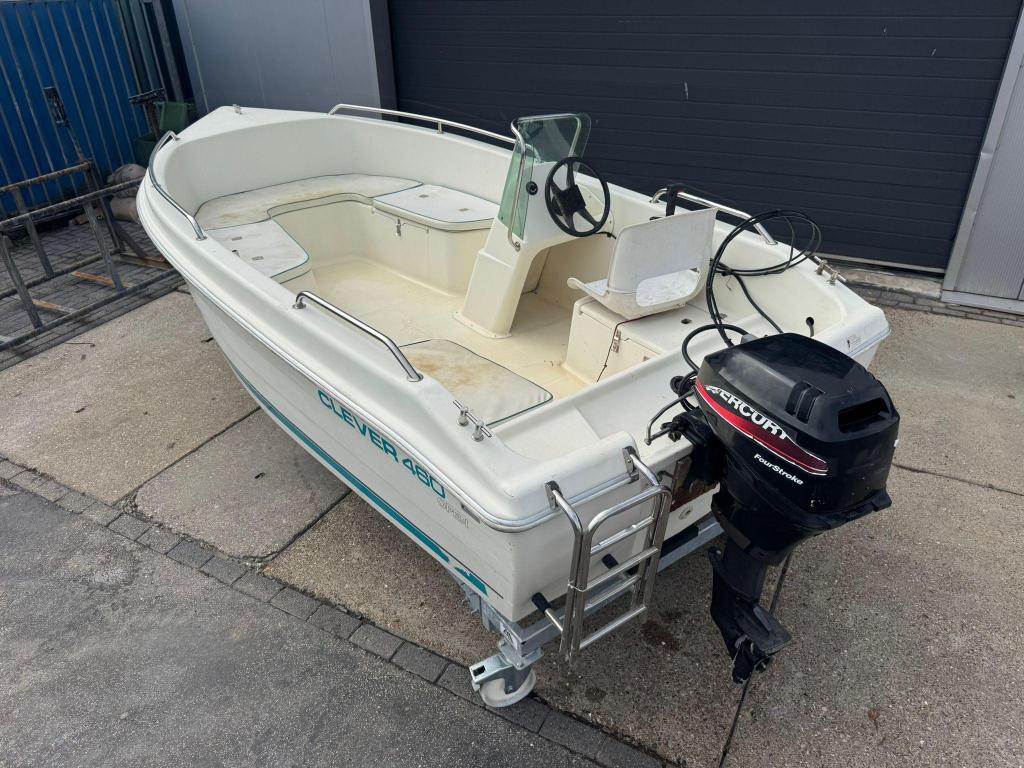 Clever 460 Consoleboot Sloep incl. Mercury 9,9PK 4-takt, Gebruikt, Wfwatersport@botenverhuurhoorn.nl, Nijverheidsweg 3F Grootebroek