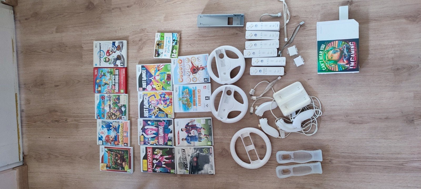 wii met extra controllers, (Mario) spellen en stuurtjes, Ophalen, Gebruikt, Met 3 controllers of meer, Met games