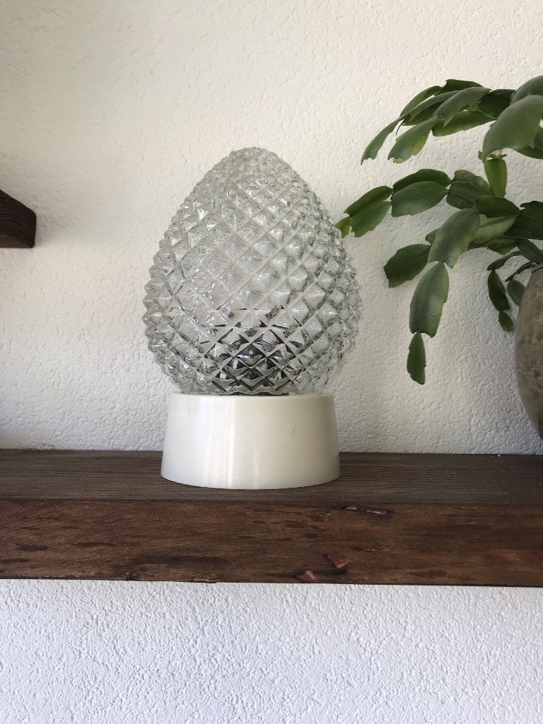 Vintage glazen plafondlampen dennenappel, Huis en Inrichting, Lampen | Plafondlampen, Gebruikt, Glas, Plafondlamp, Overige kleuren