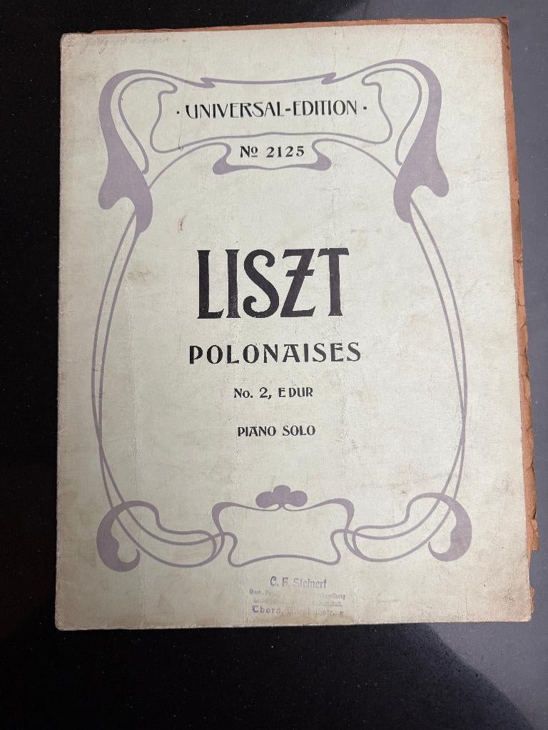 Piano partiture Liszt Polonaises No.2 E DUR Piano Solo 1902, Gebruikt, Klassiek, Ophalen of Verzenden, Artiest of Componist