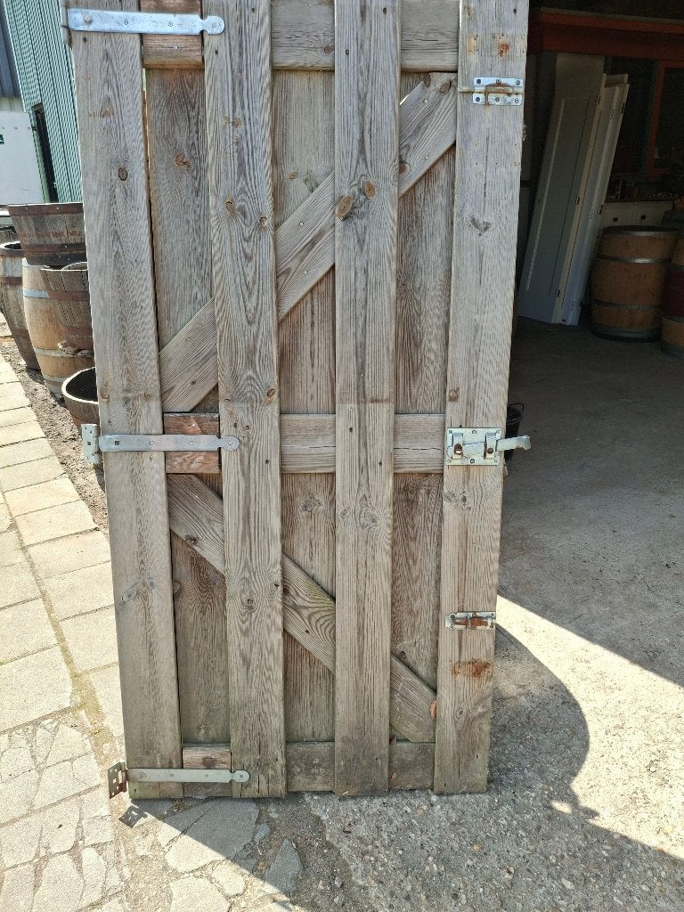 tuinhek deur met scharnieren, br.90 cm-hg 180cm zie fot/omsc, Ophalen, Zo goed als nieuw, Hout, Tuinhek