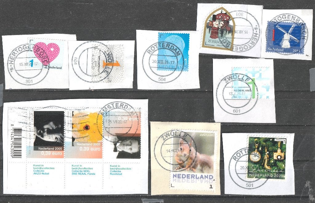 9 KB kaartje Nederland op papier mooie stempels, Verzenden, Na 1940, Gestempeld