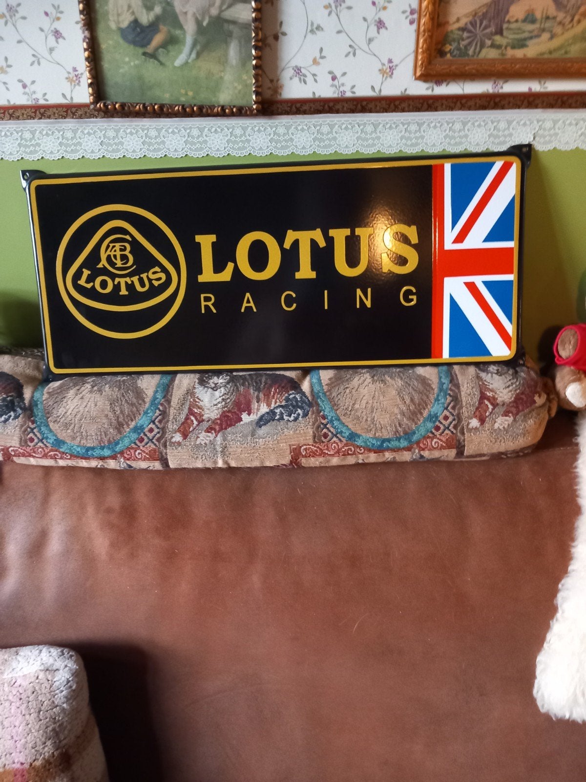 super mooi groot emaile bord  Lotus  racing  60x26 cm, Ophalen of Verzenden, Zo goed als nieuw, Reclamebord