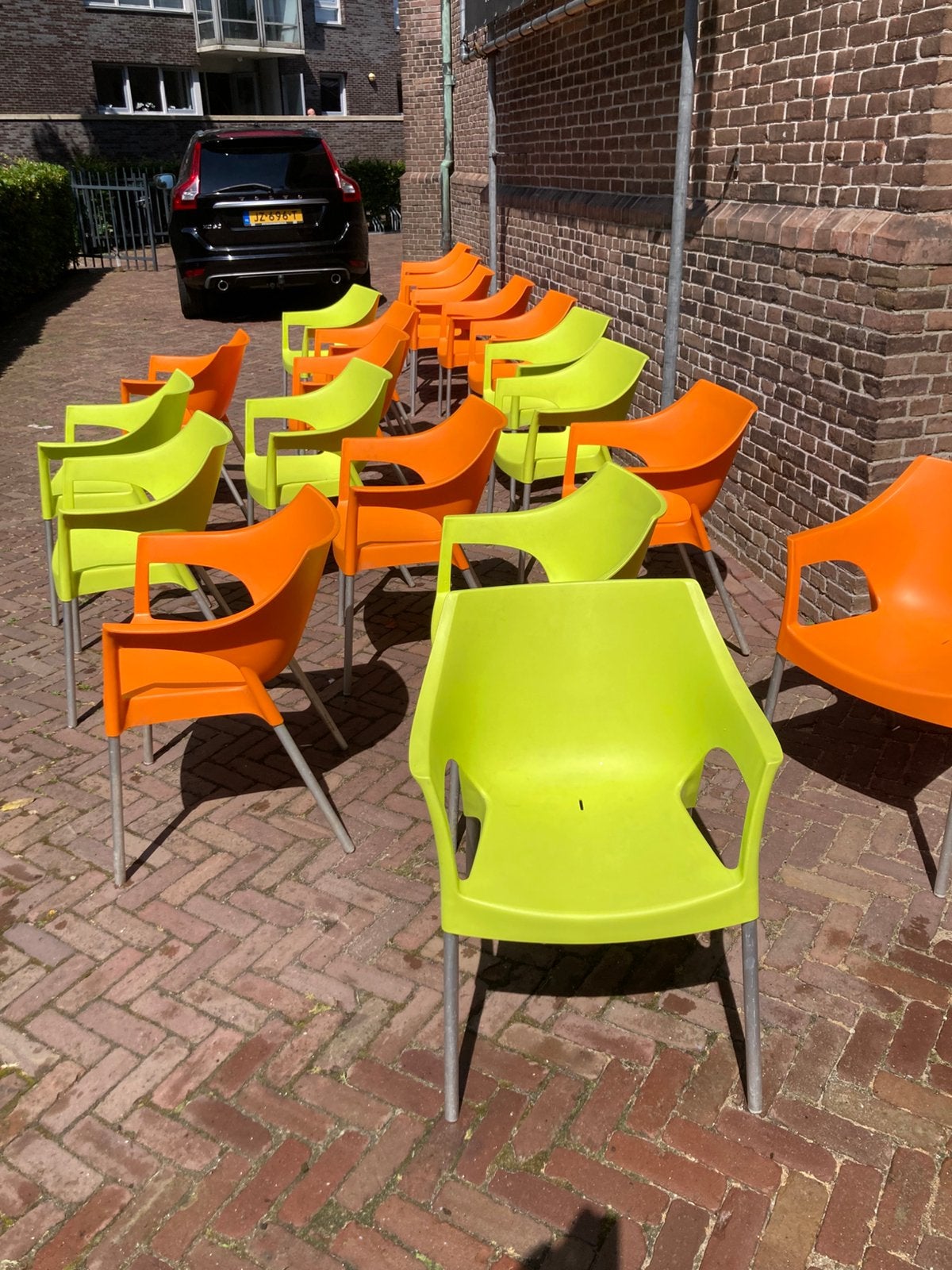 Mooie tuinstoelen (kunststof aluminium), Ophalen of Verzenden, Gebruikt, Aluminium