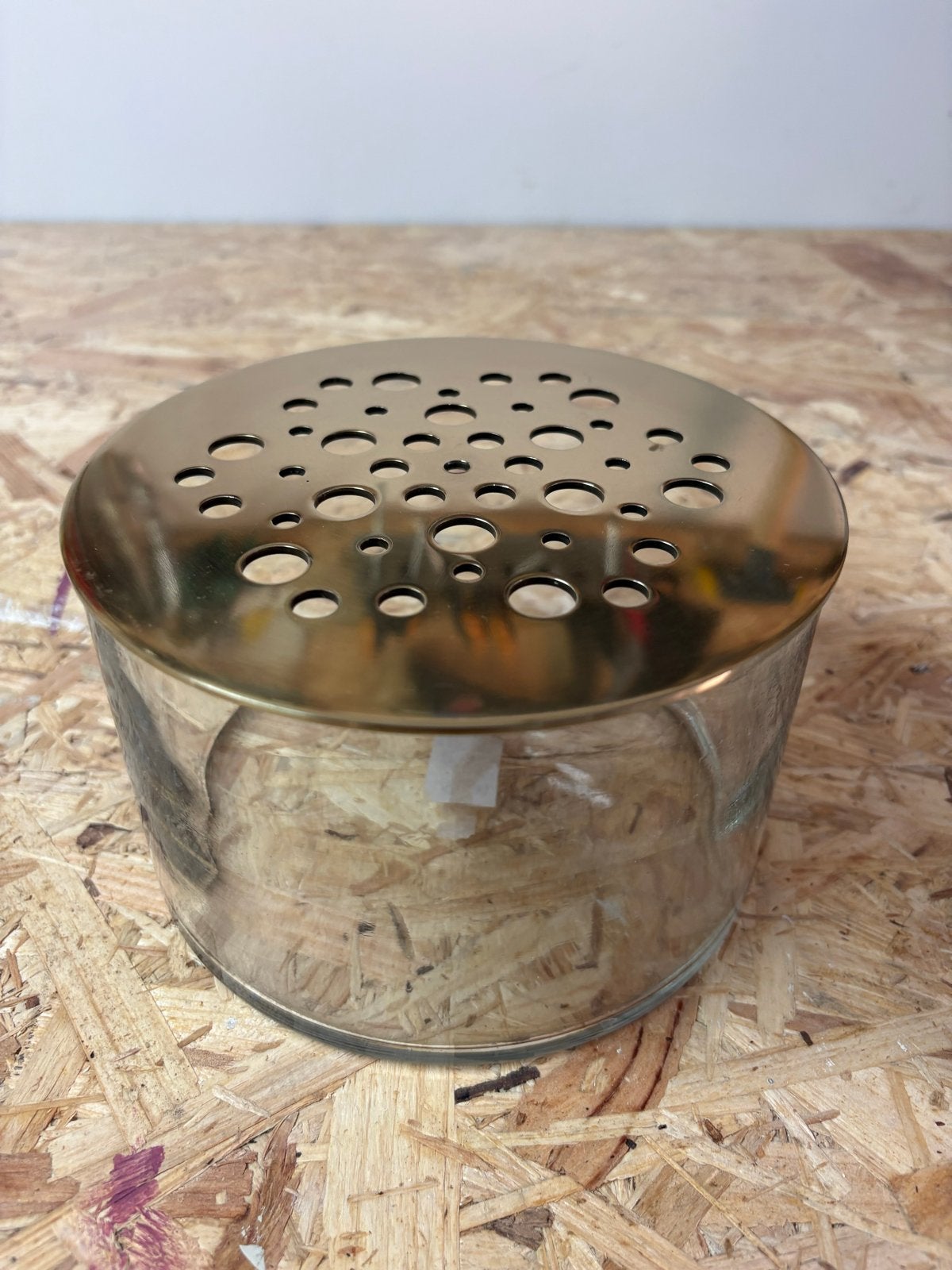 Ikebana vaas van HM Home - Glas met gouden deksel, Ophalen, Transparant, 10 cm, Met deksel