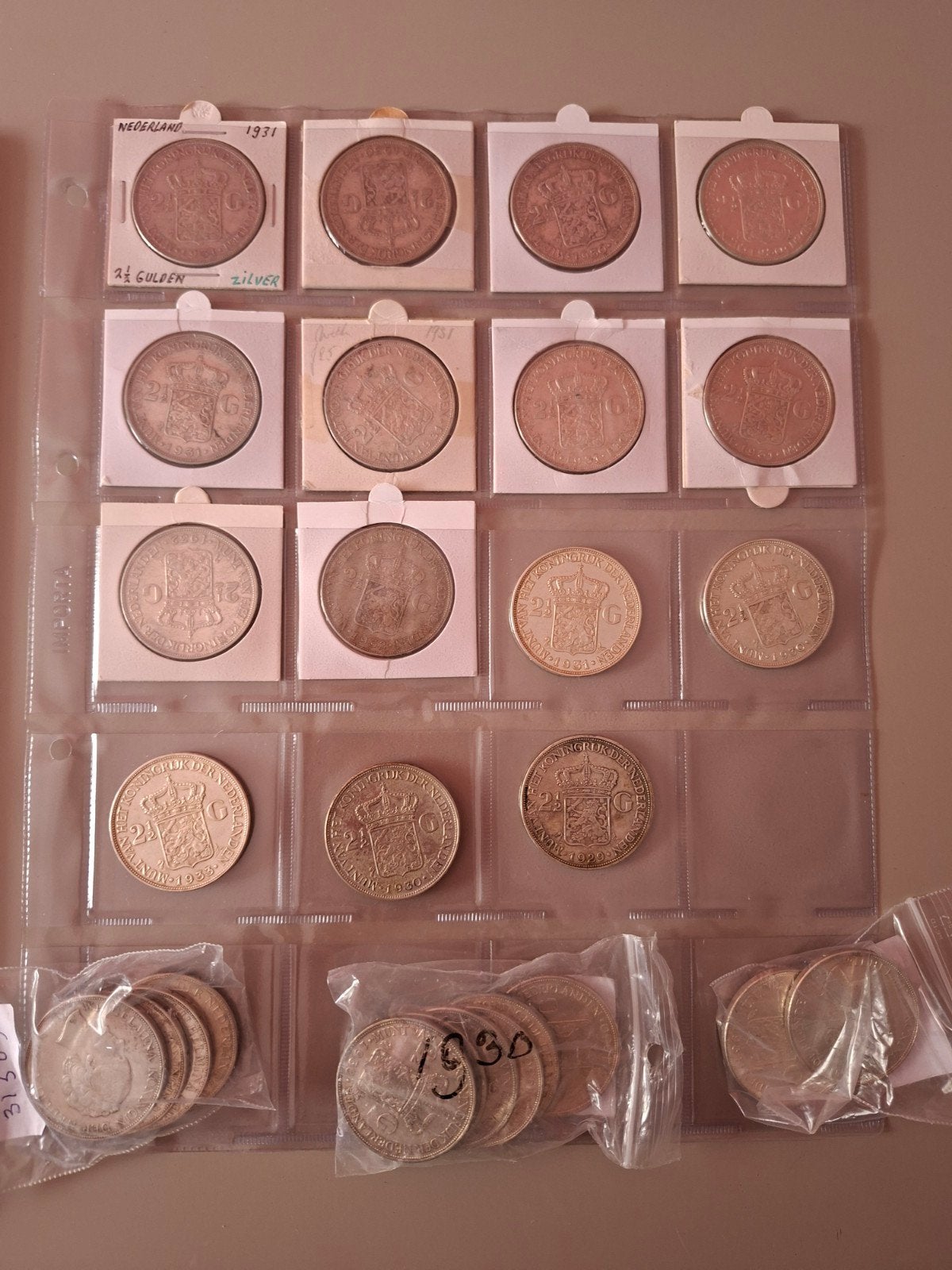 27 zilveren rijksdaalders wilhelmina 1929 1930 1931 1932 193, Setje, Zilver, Ophalen of Verzenden, Koningin Wilhelmina