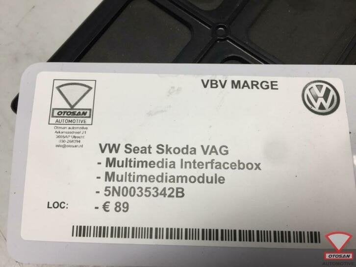 vw seat vag multimedia interfacebox regelunit 5n0035342b, Gebruikt, Volkswagen, Volkswagen AG, Berliner Ring 2
38440  Wolfsburg, DE
