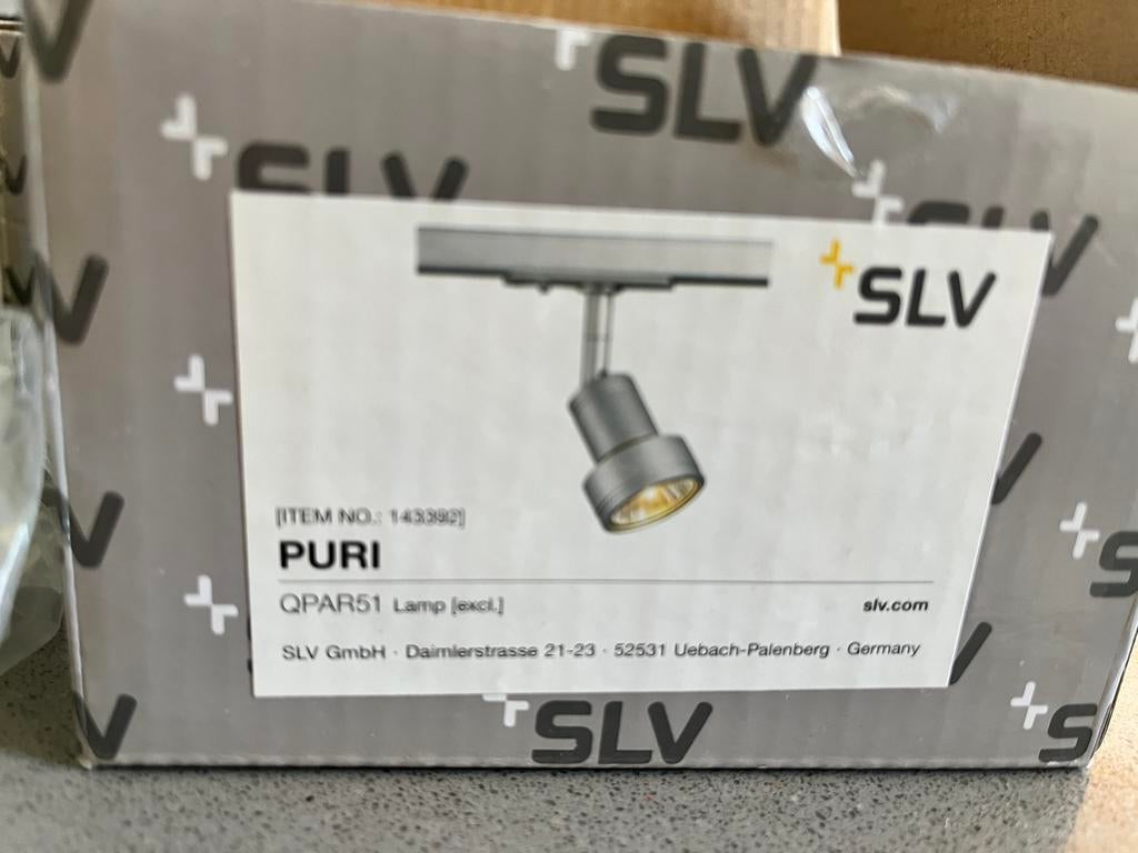 4x SLV Puri 1-fase spot G10 lamp aluminium nieuw, Ophalen of Verzenden, Nieuw, Overige fittingen, Overige typen