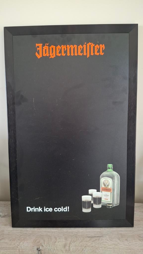 Jägermeister Whiteboard / Krijtbord - Drink Ice Cold!, Ophalen, Vintage, Hout, Gebruikt