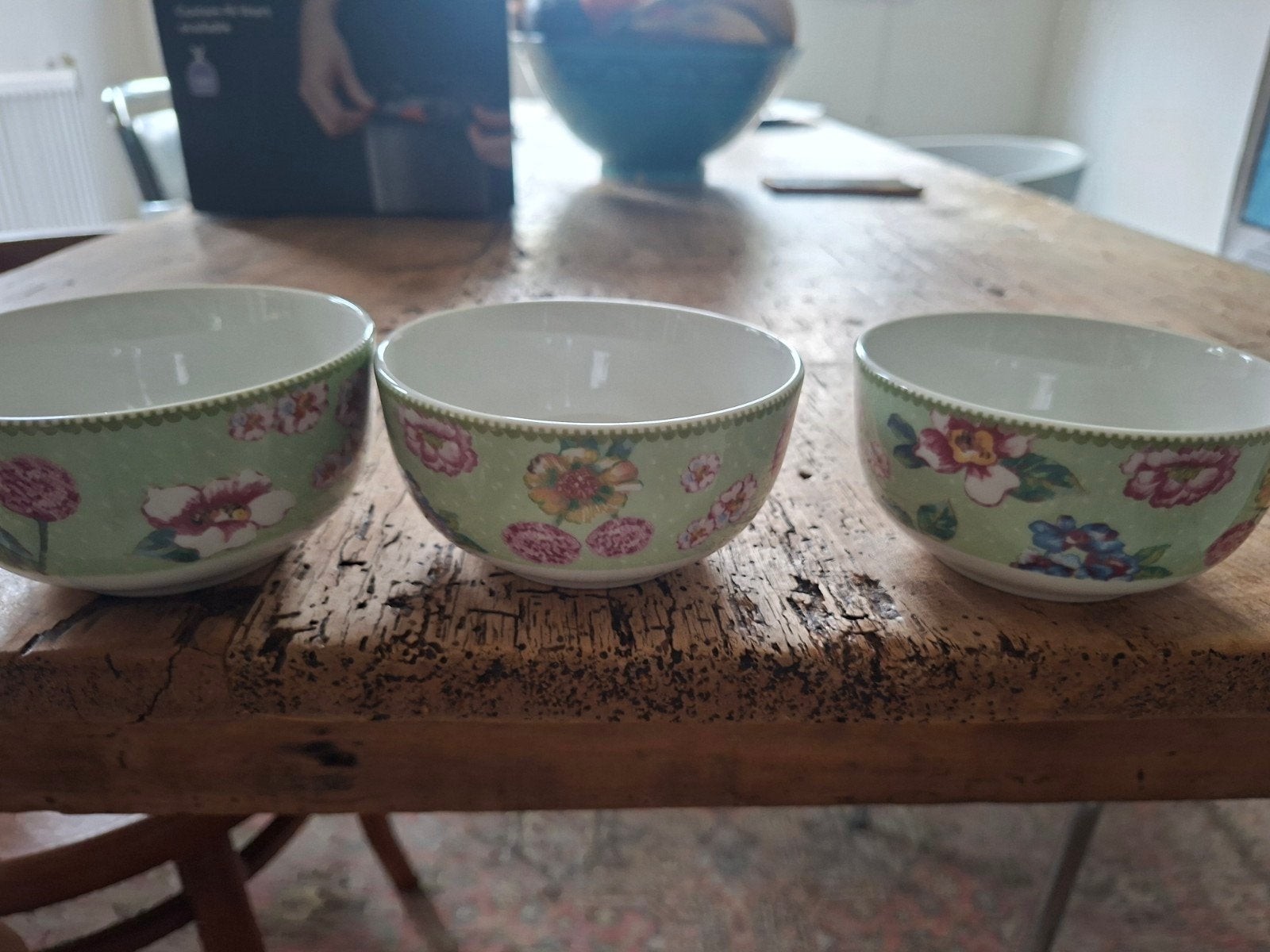Room Seven Kommen - Set van 3 met Bloemenprint, Huis en Inrichting, Overige merken, Keramiek, Vintage, Ophalen of Verzenden