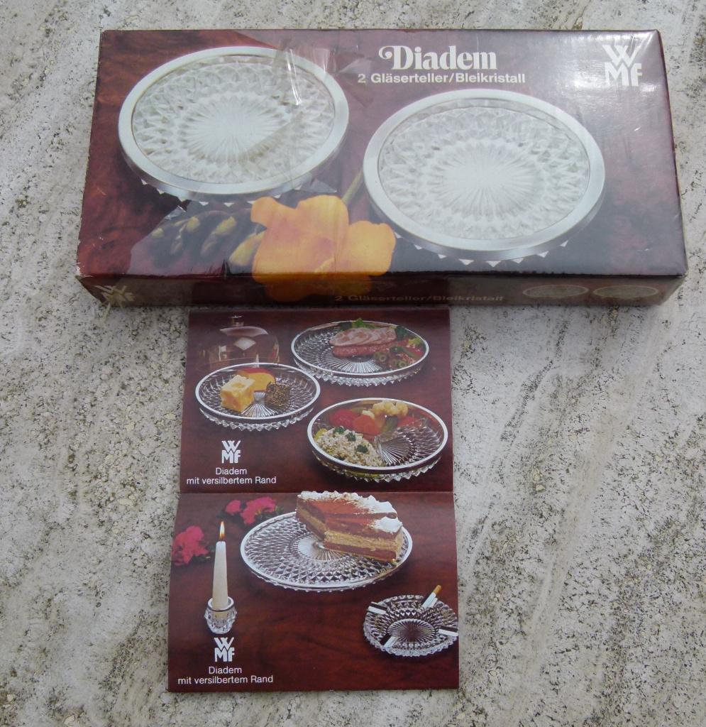 WMF Diadem 2 Fles Onderzetters met Verzilverde Rand KADO TIP, Overige typen, Nieuw, Ophalen of Verzenden, Glas