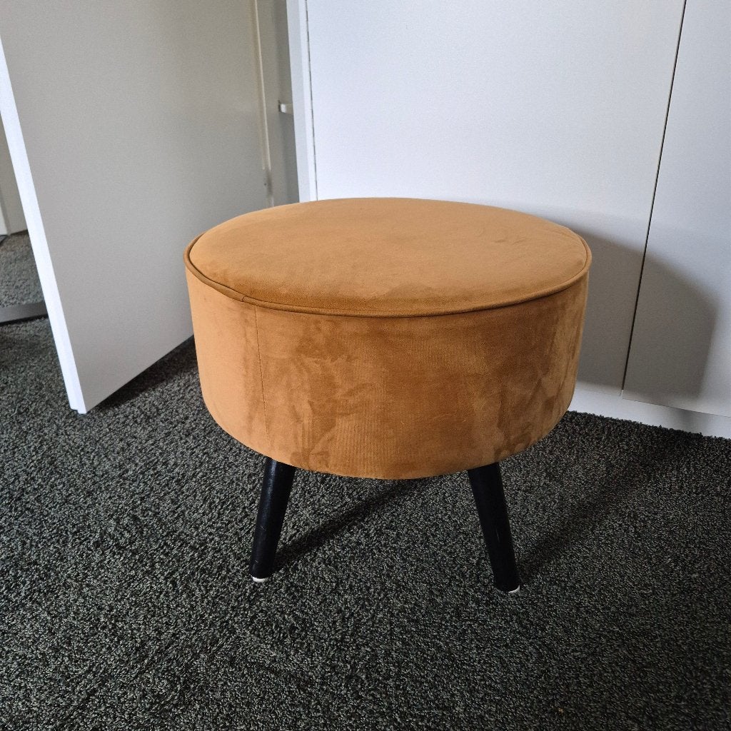 Home Society poef, okergeel, rond, Huis en Inrichting, Ophalen, Minder dan 50 cm, Rond, Minder dan 50 cm