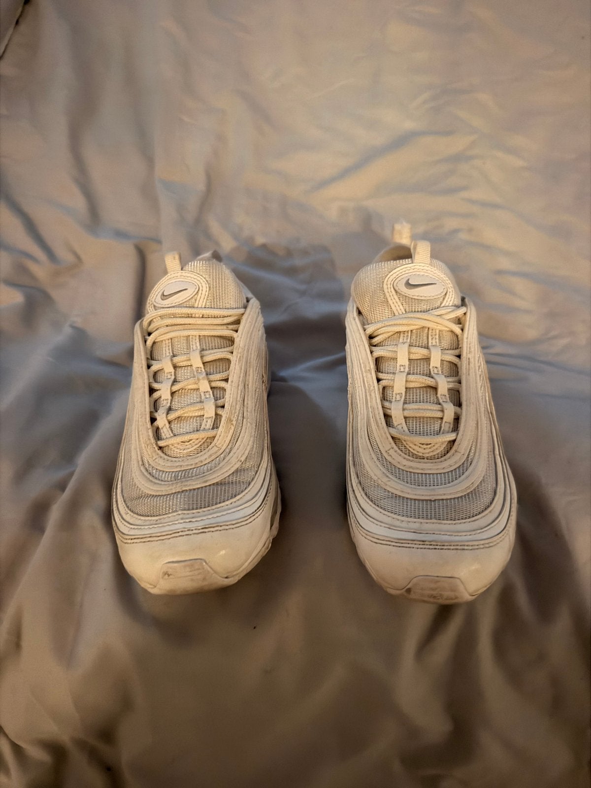 Nike Air Max 97 Triple White - Maat 43, Ophalen of Verzenden, Gedragen, Wit, Sneakers of Gympen