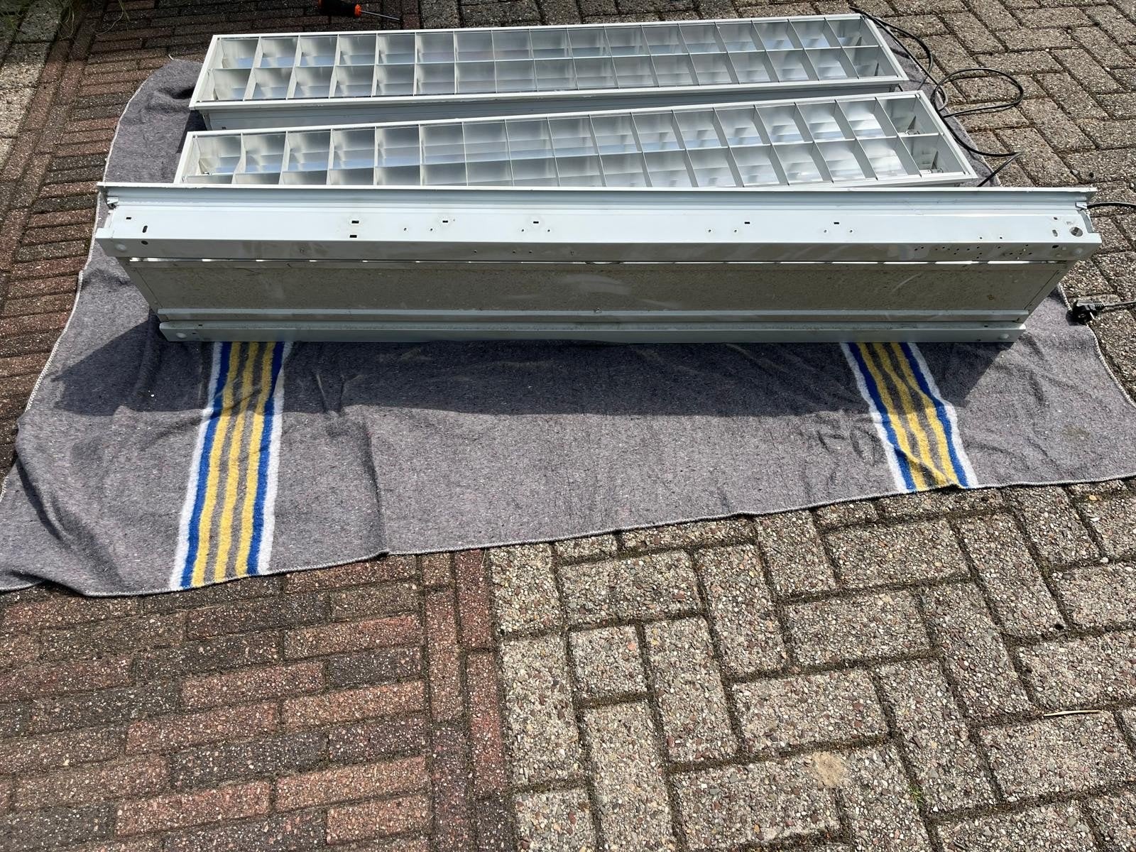 3x Philips LED TL armaturen met stekker, Wit, Gebruikt, G13 (TL), Philips