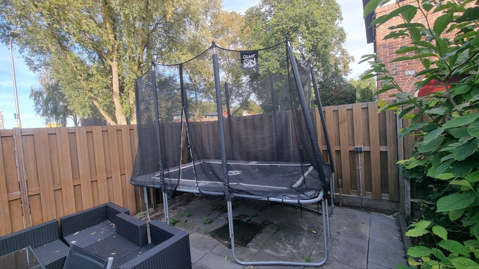 Game On Sport trampoline 335x213 cm met veiligheidsnet