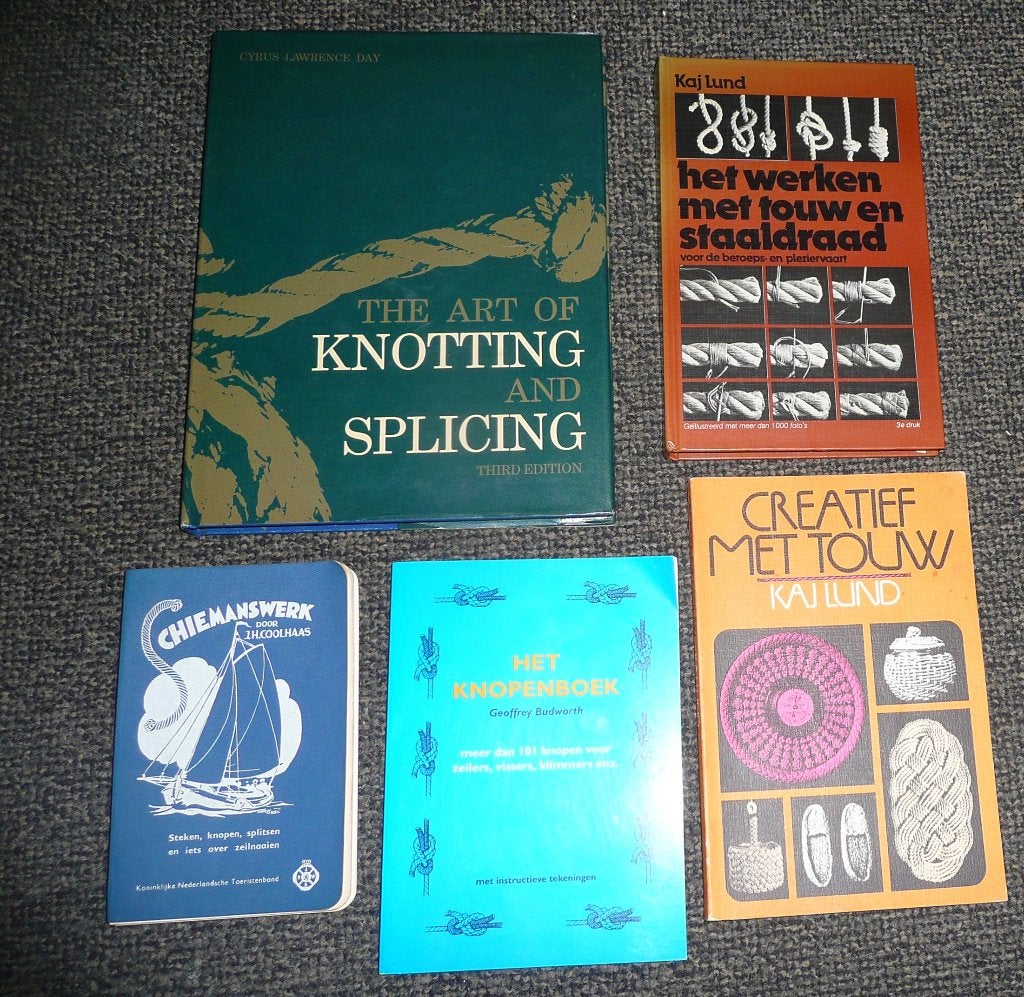 8 boeken over knots  touw & knopen + 2 :, Ophalen of Verzenden, Zo goed als nieuw, 8 boeken over knots  touw & knopen + 2 :, Watersport en Hengelsport