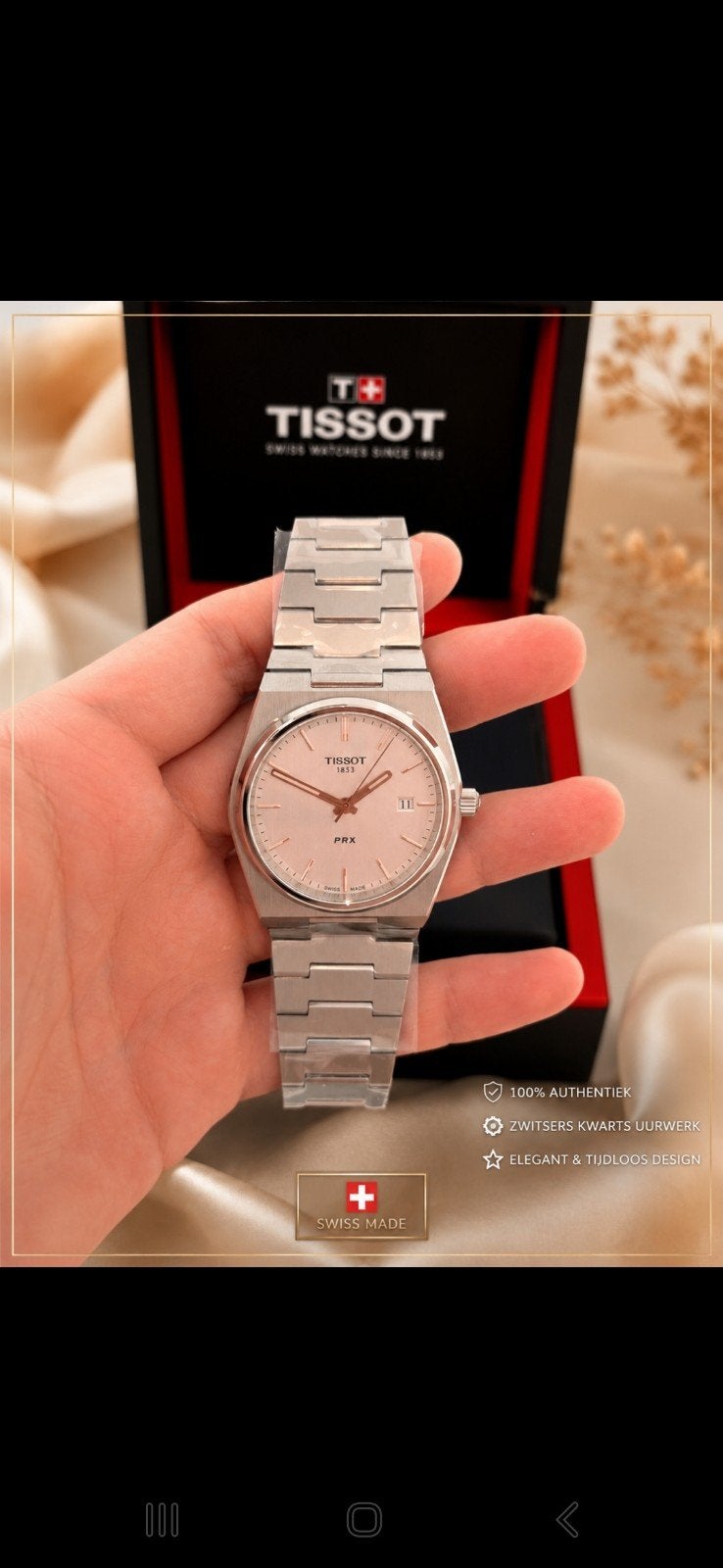 Prachtige Tissot PRX Quartz, z.g.a.n!!, Sieraden, Tassen en Uiterlijk, Ophalen of Verzenden, Zo goed als nieuw, Staal, Overige merken