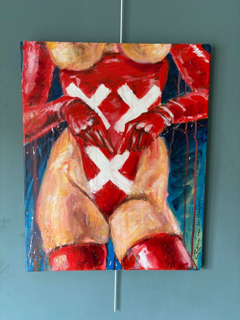 René van der Heijden - Wapen van Breda op Vrouwelijk Torso, Antiek en Kunst, Ophalen of Verzenden