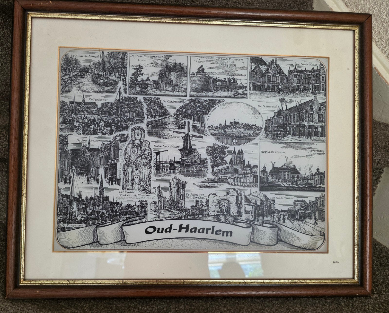 schilderij oud Haarlem van Gerard Swaenepoel, Ophalen of Verzenden