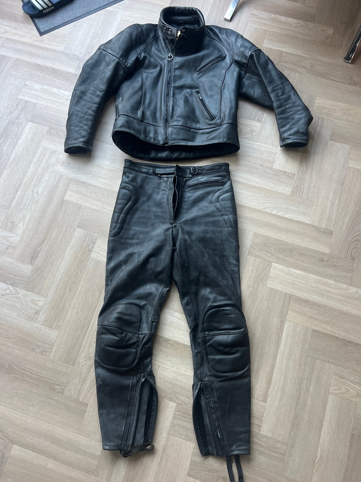 Leren motorpak (jas en broek) - Zwart, Ophalen of Verzenden, Tweedehands, Heren, Combipak
