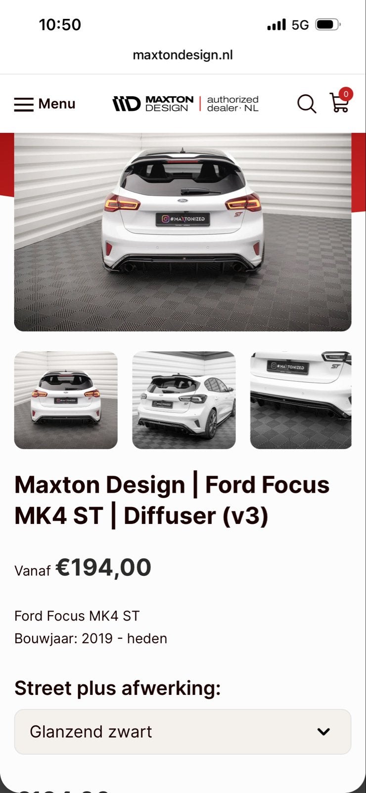 Maxton Design Diffuser Ford Focus MK4 ST (v3), Auto-onderdelen, Ophalen, Nieuw, Ford, Achter