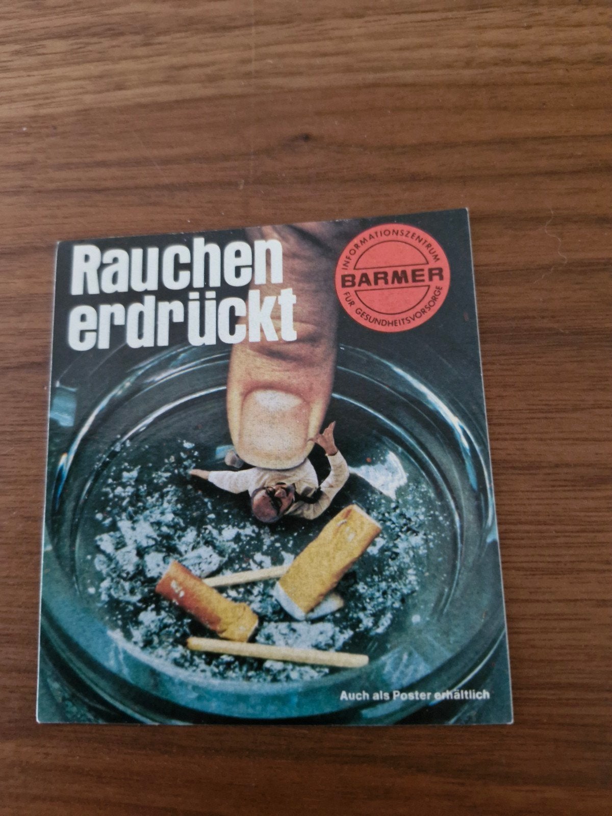 10810 Vintage anti-rook sticker: 'Rauchen erdrückt' (1970s), Verzamelen, Gebruikt, A4 of kleiner, Vierkant, Ophalen of Verzenden