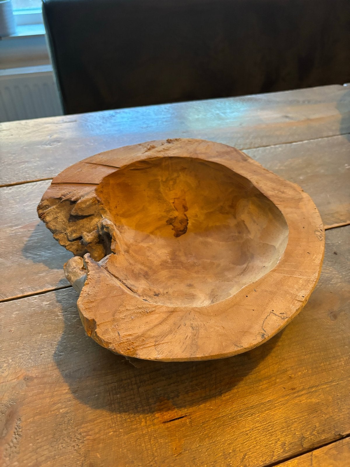 Teakhouten Schaal - 28 cm, Huis en Inrichting, Ophalen, Schaal, Zo goed als nieuw, Overige vormen
