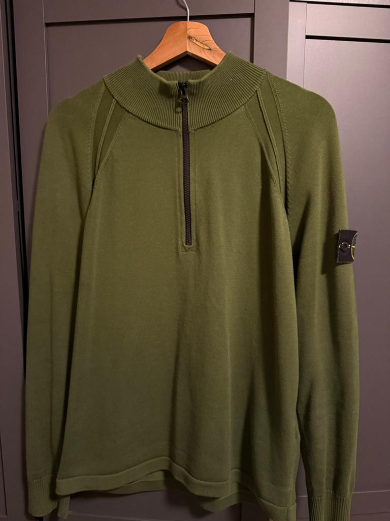 Stone Island Groene Trui met Halve Rits - Maat M, Kleding | Heren, Ophalen, Zo goed als nieuw, Maat 48/50 (M), Groen