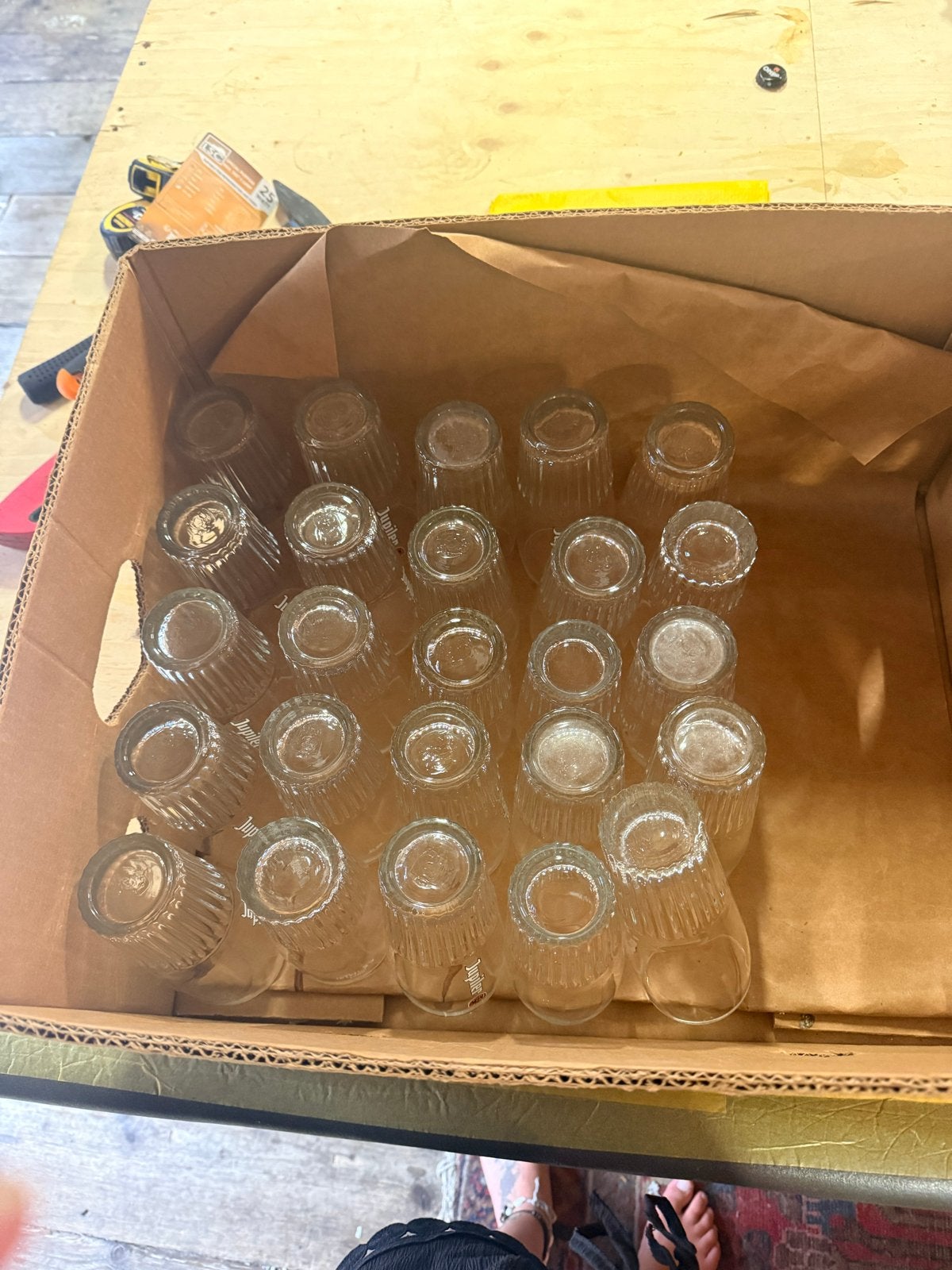 Jupiler bierglazen - Set van 25 stuks, Ophalen, Glas of Glazen, Gebruikt, Overige merken