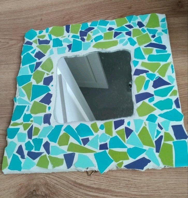 mozaïek spiegel - Handgemaakt, Ophalen, Zo goed als nieuw, Vierkant, Minder dan 50 cm