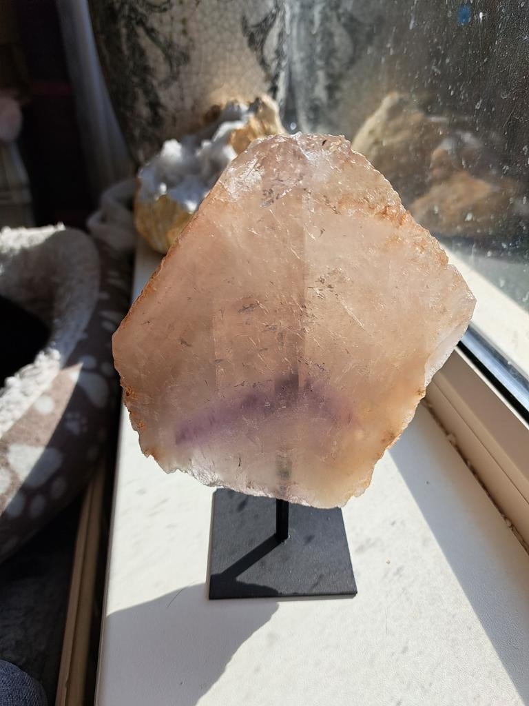 Fantoom amethist op standaard speciaal, Verzamelen, Mineralen en Fossielen, Ophalen of Verzenden