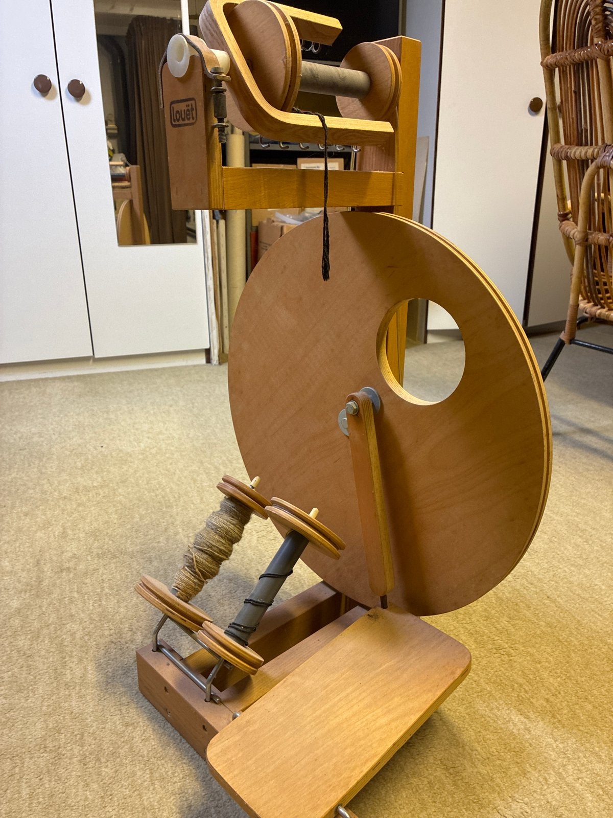 Louët Spinnewiel - Goede staat, Ophalen, Gebruikt, Spinnewiel