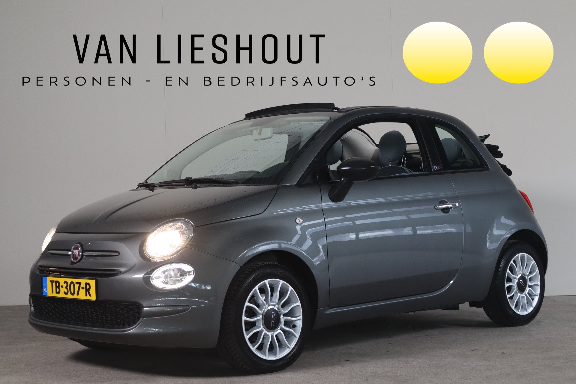 Fiat 500C 1.0 TwinAir PopStar NL-Auto! Cruise control I Airc, Auto's, Stof, Gebruikt, Start-stop-systeem, Cabriolet