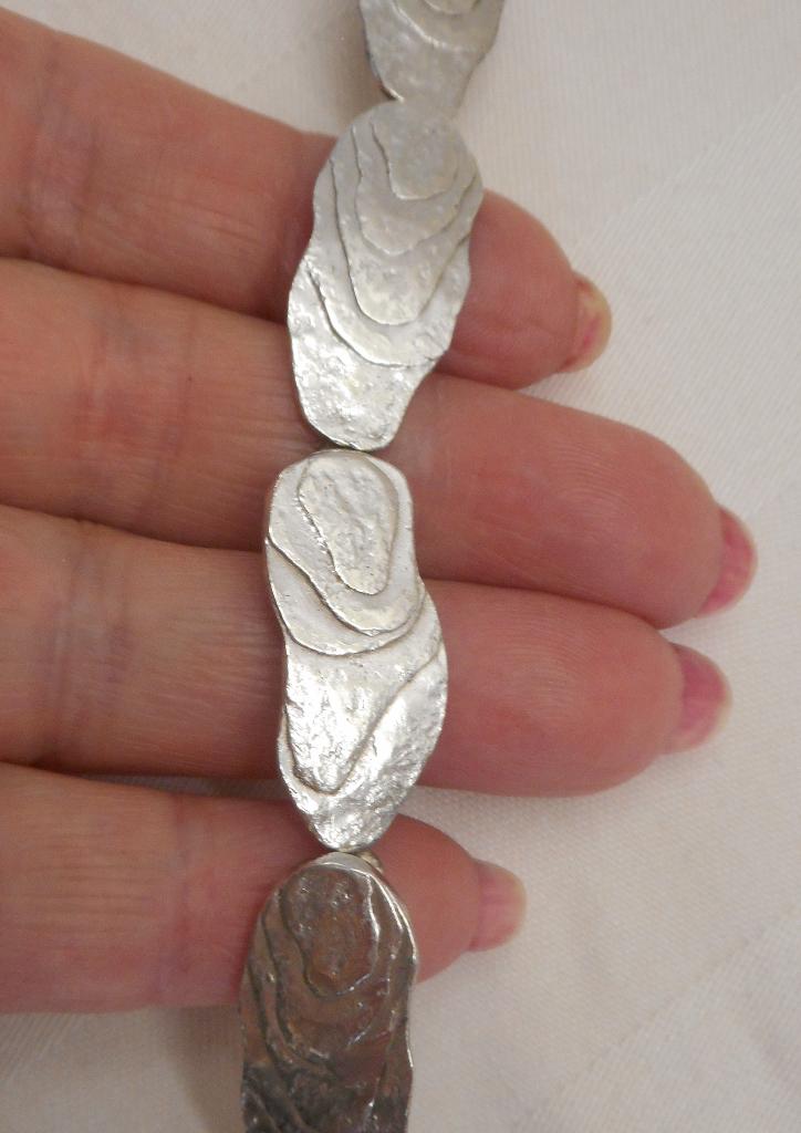 Zilveren modernist schakel armband nr.731, Verzenden, Zo goed als nieuw, Zilver, Zilver