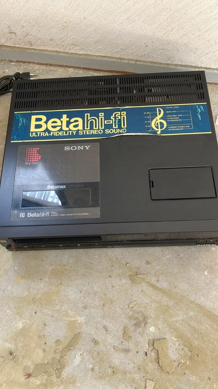 Sony Betamax Betahi-fi PAL Videorecorder - Vintage, Ophalen, Gebruikt, Betamax-speler of -recorder