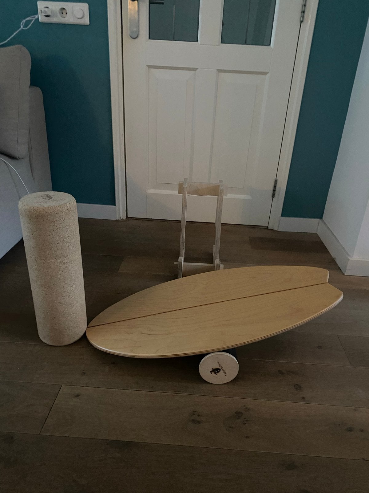 Balance board met 2 rollen en standaard, Watersport en Boten, Ophalen, Zo goed als nieuw