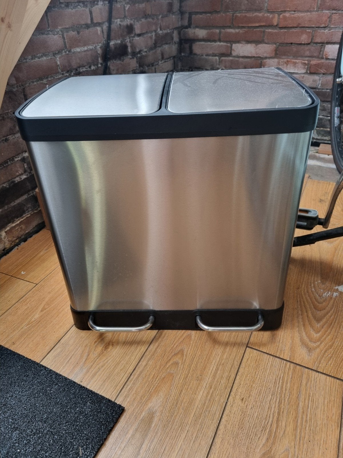 Dubbele prullenbak, Huis en Inrichting, Woonaccessoires | Prullenbakken, Ophalen, Kunststof, Nieuw, Minder dan 10 liter