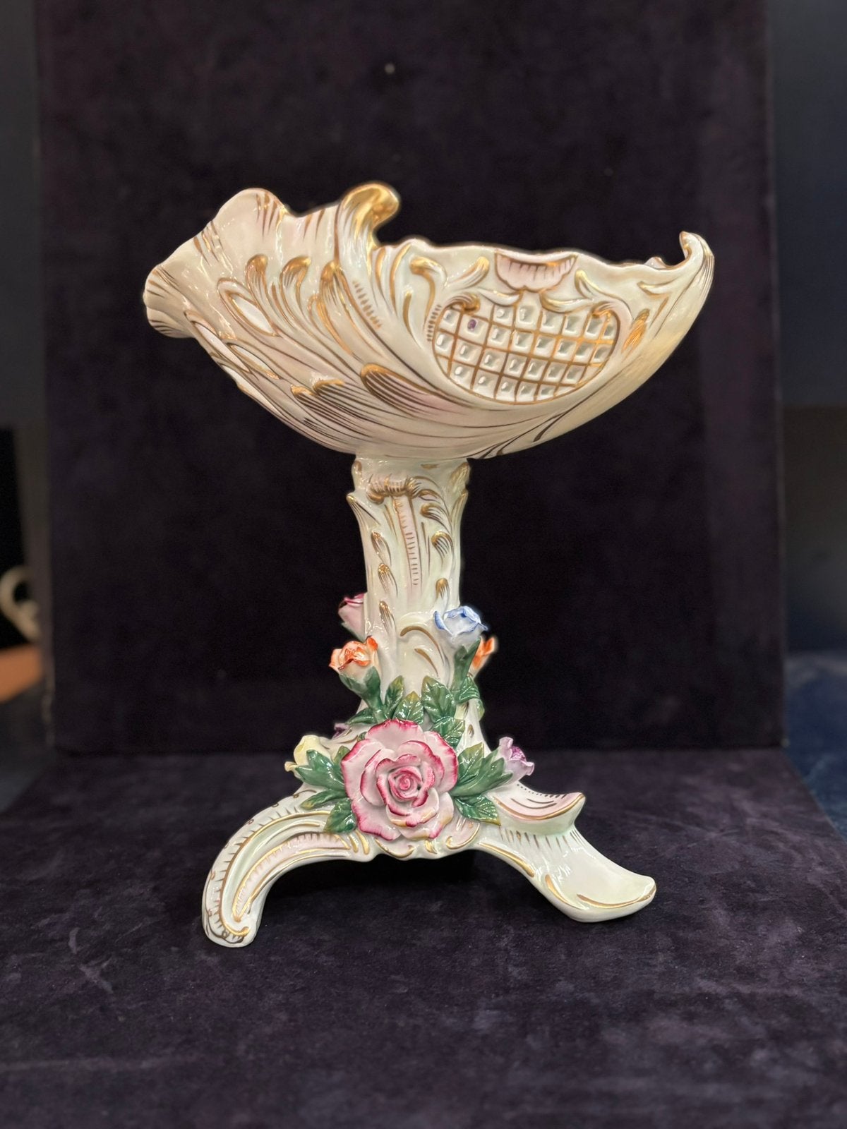 Prachtige Jugendstil Aufsatz met bloemdecoraties, Antiek en Kunst, Ophalen of Verzenden