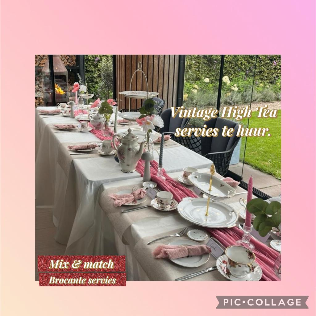 Vintage servies te huur voor lunch of High Tea, brocante, Ophalen, Gebruikt, Overige