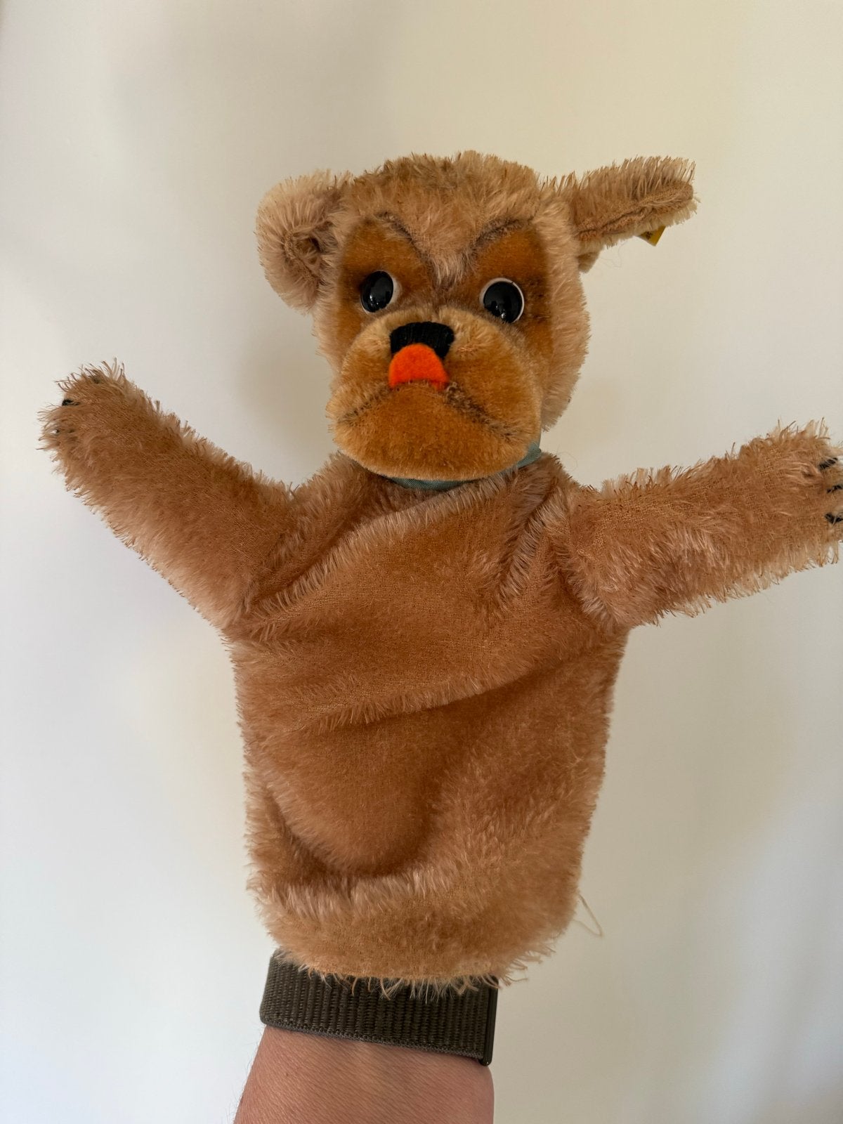 Vintage Steiff handpop hond 6520/17 - Made in Germany, Ophalen, Gebruikt, Overige merken, Overige karakters