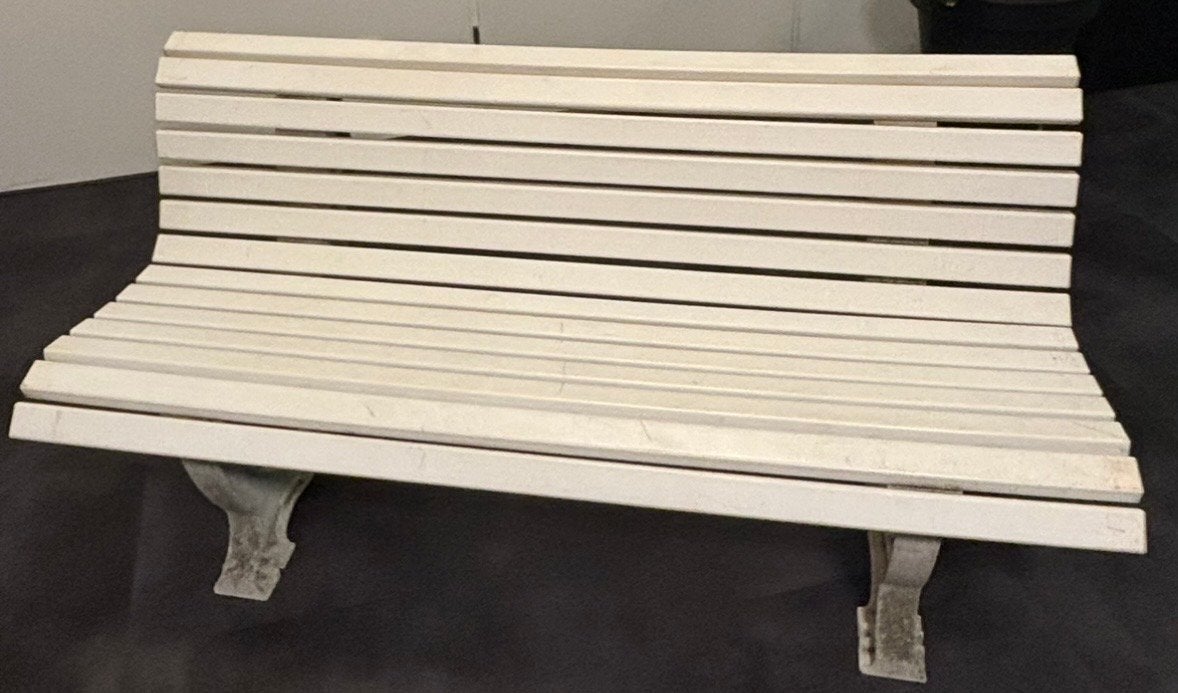 Stevig tuinbank 'Darolet' kunstof (wit) 150 cm, Ophalen, Gebruikt, Kunststof