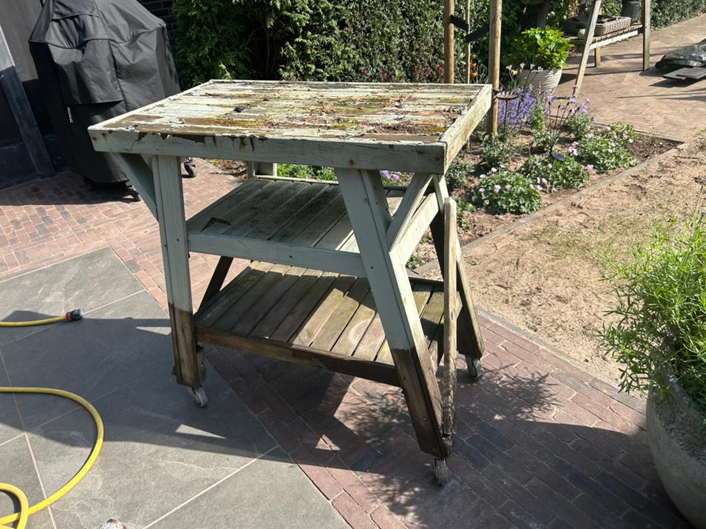 Oppottafel / tuintafel, Ophalen, Gebruikt, Rechthoekig