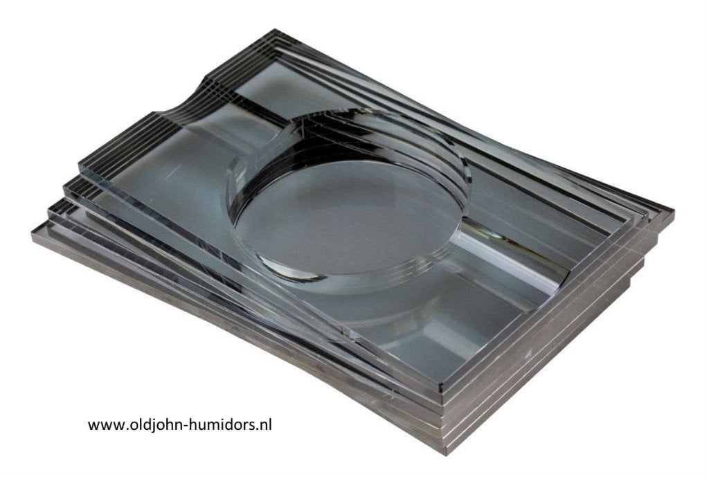 SIGAARASBAK CRYSTAL ICON GREY,   2 LEGGERS - 20 cm!    sab05, Verzenden, Nieuw, Tabaksdoos of Verpakking