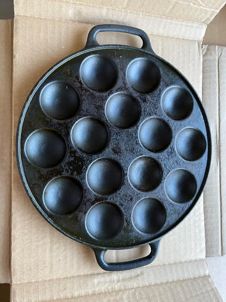 Gietijzeren poffertjesplaat, Ophalen of Verzenden, Zo goed als nieuw